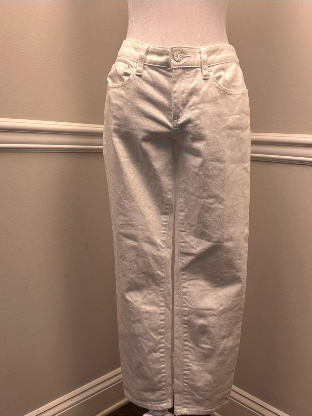Tory Burch White Cropped Skinny Jeans 27